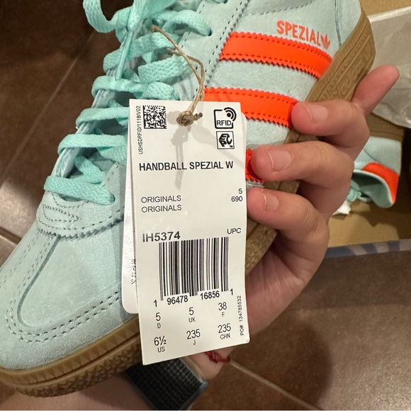 Adidas Originals Handball Spezial Light Blue and Orange - Picture 7 of 7